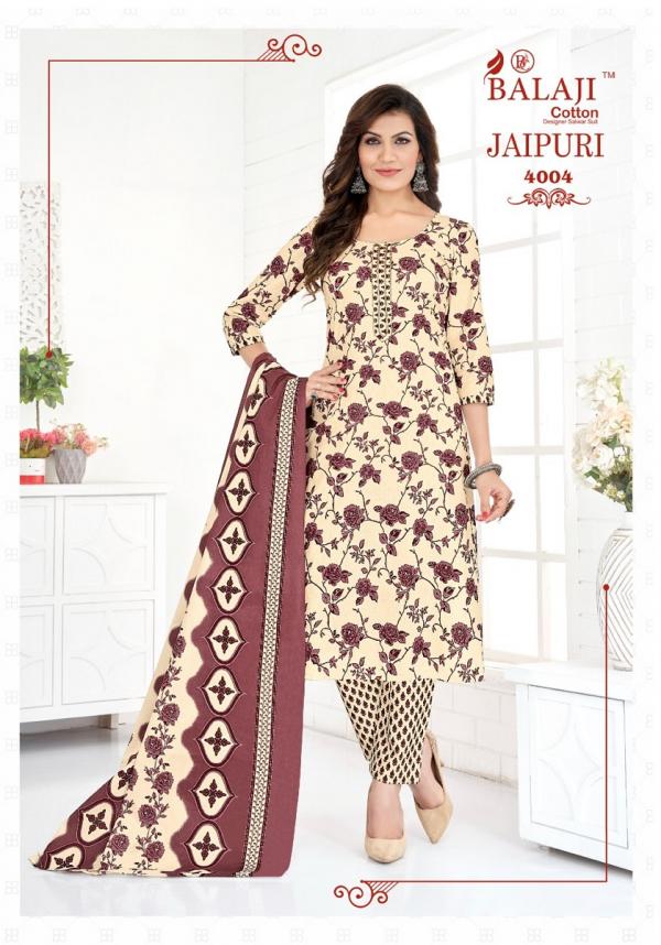 Balaji Jaipuri 4 Printed Cotton Kurti Pant With Dupatta Collection